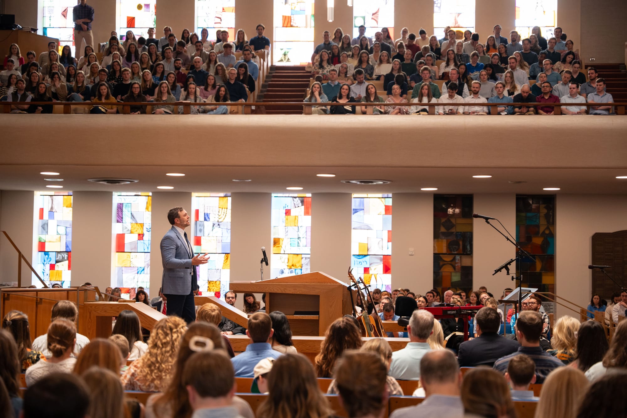 Speaker addressing congregation