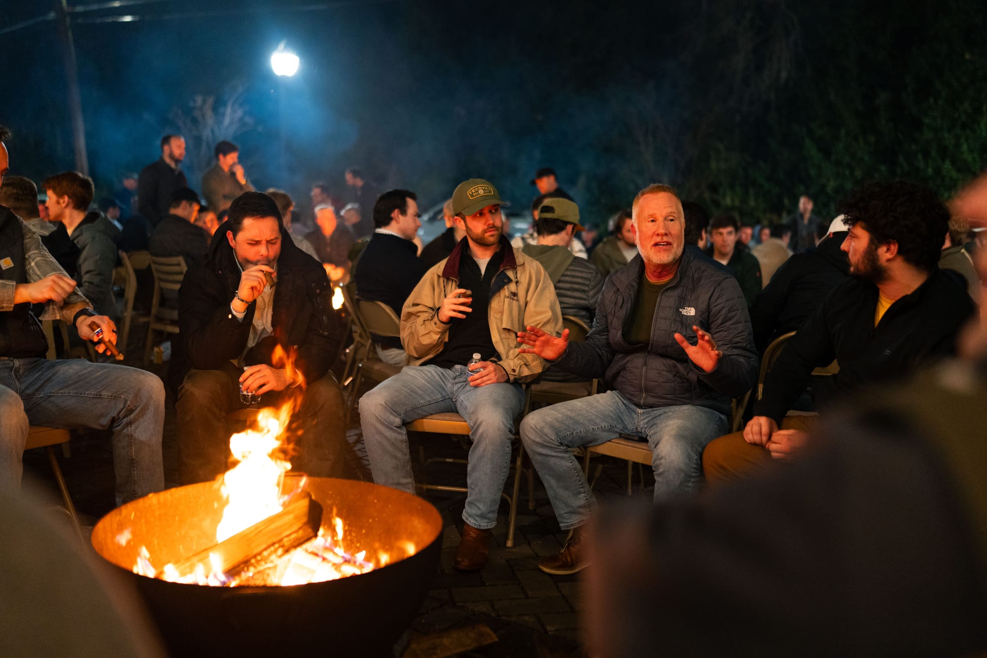 Evening bonfire social event