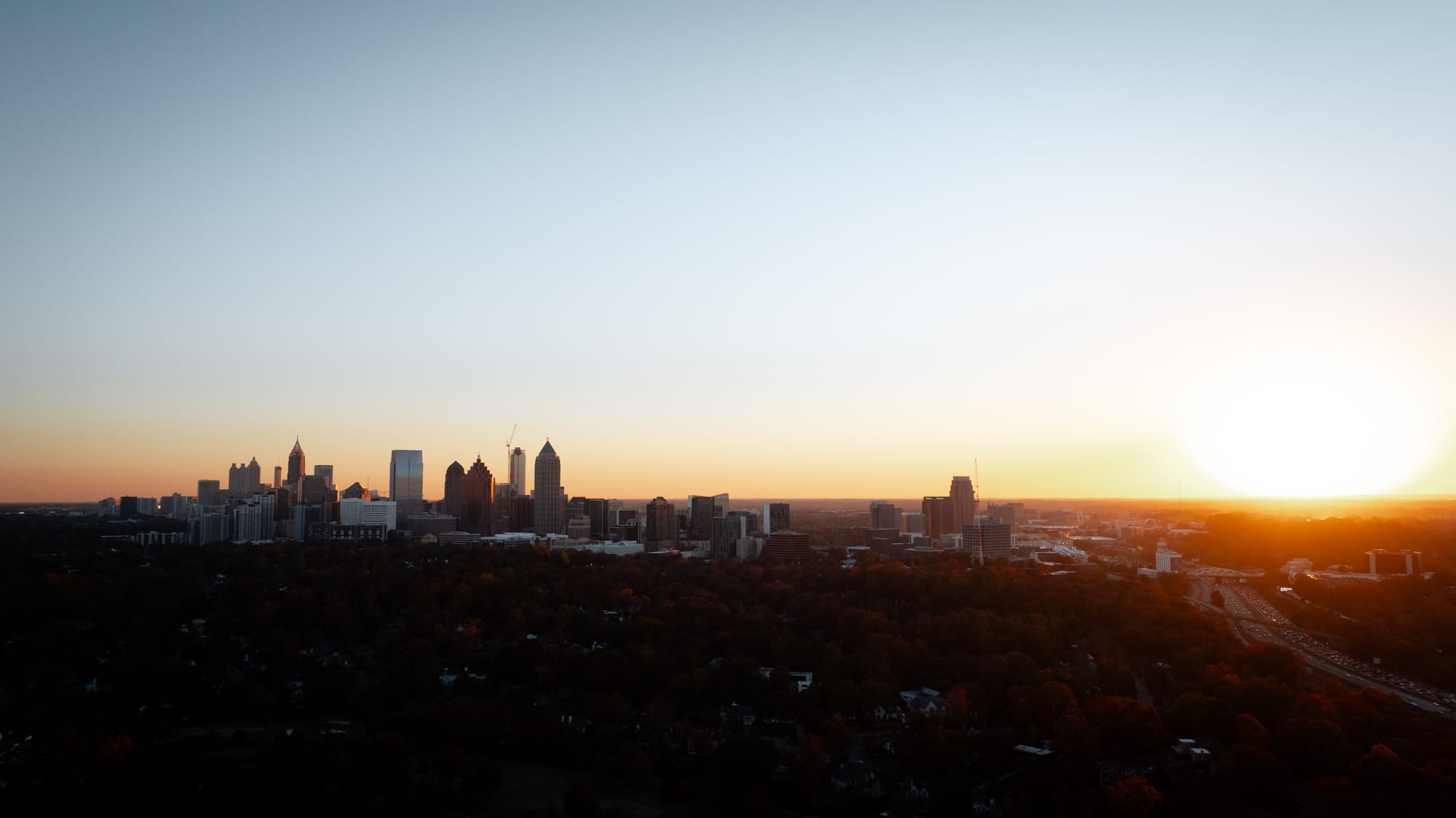 Atlanta skyline aerial