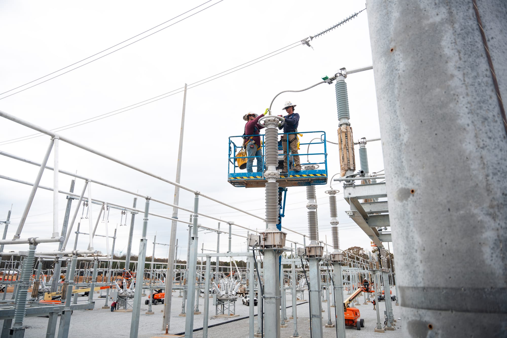 Utility line crew at work
