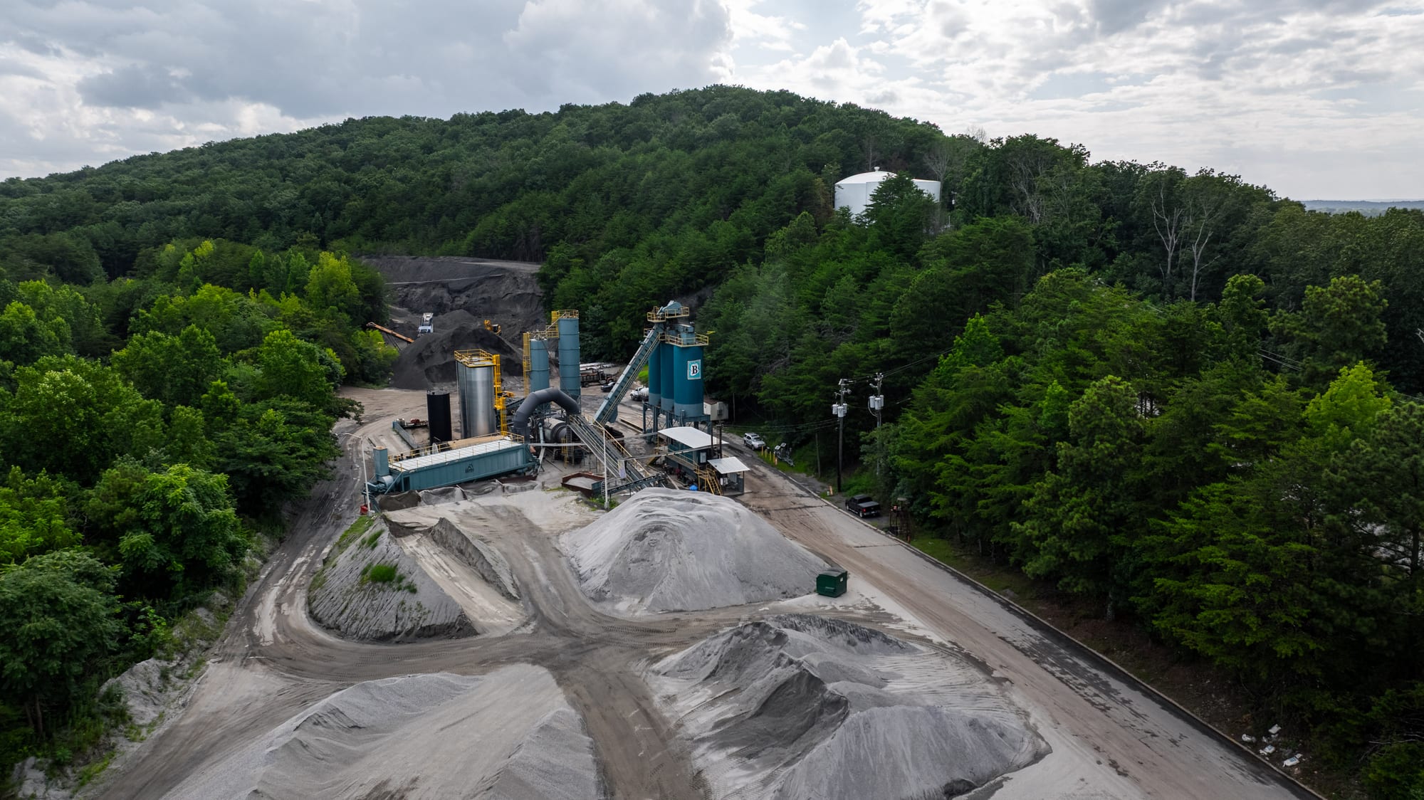 Aerial view of mining and grading site