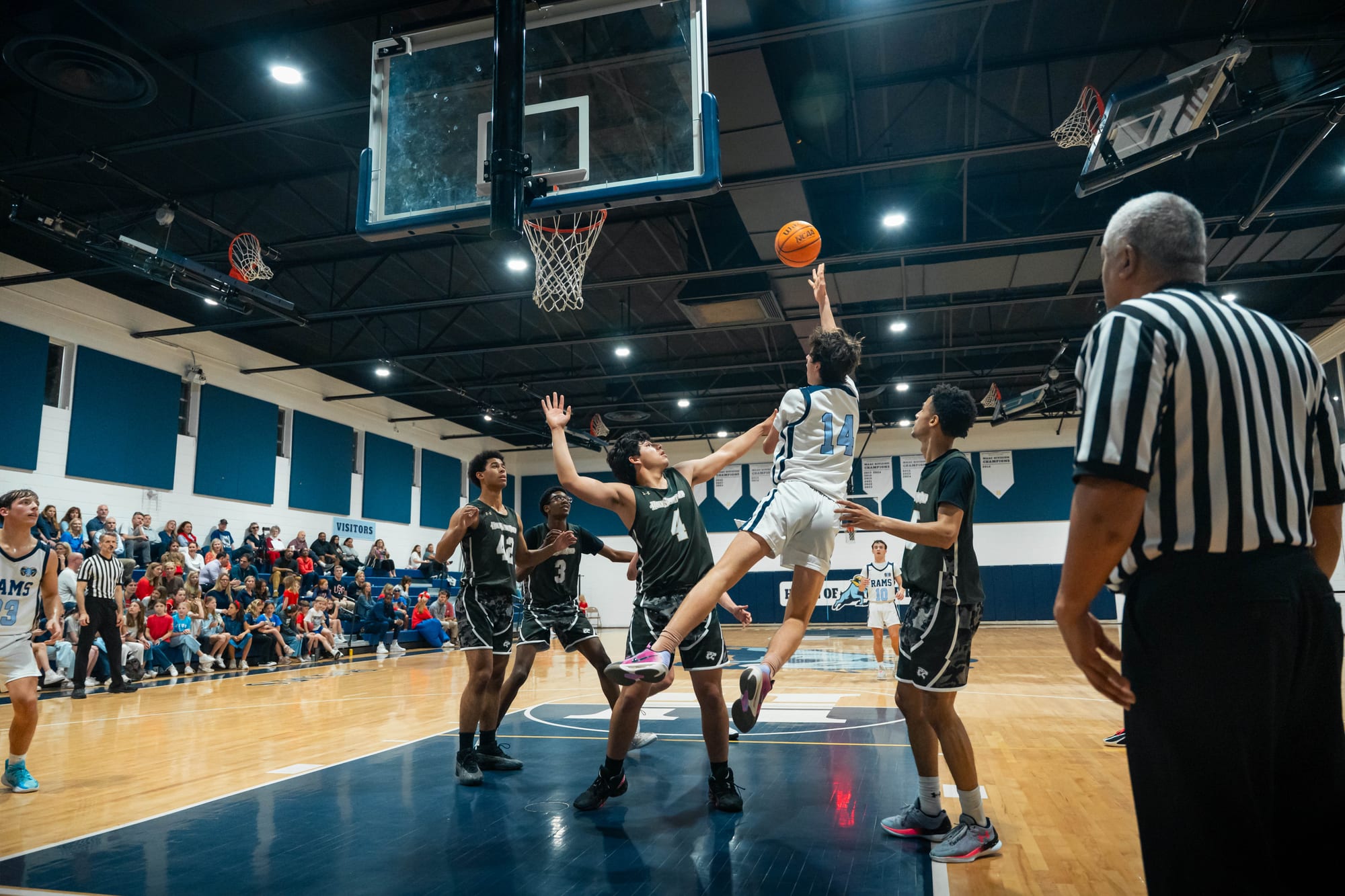 High school basketball layup